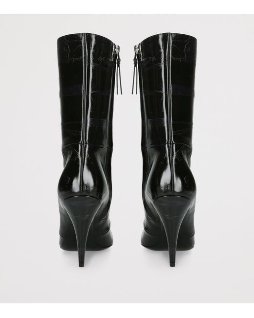 Givenchy Black Leather Square-Toe Ankle Boots 95