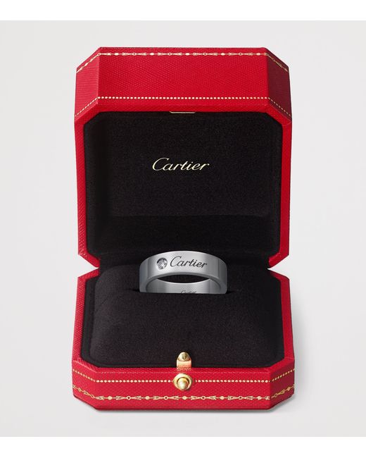 Cartier Gray Platinum And Diamond C De Wedding Band