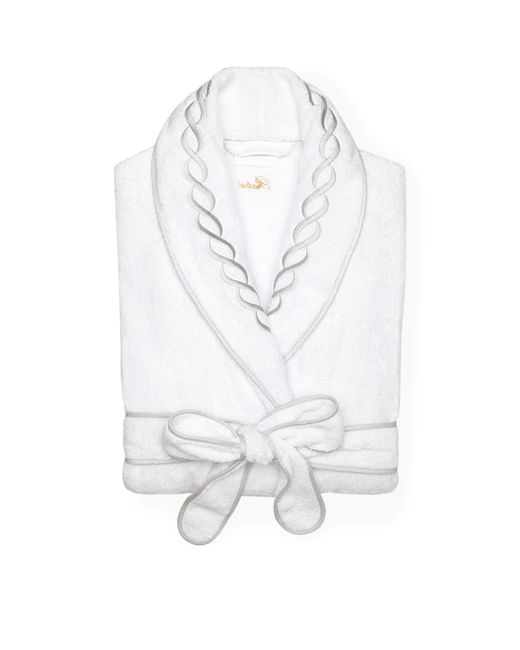 Pratesi White Cotton Treccia Bathrobe