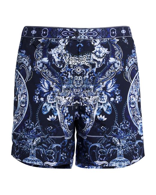 Camilla Blue Printed Tailored Swim Shorts for men
