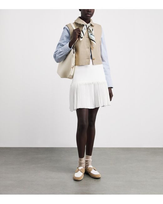 Claudie Pierlot Natural Linen-Blend Sleeveless Jacket