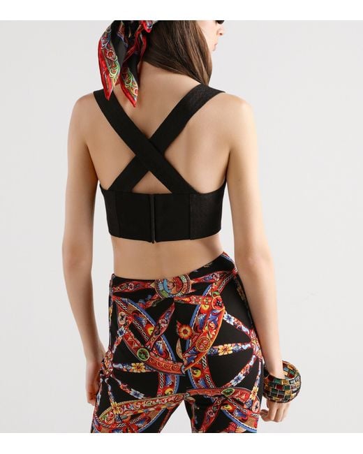 Dolce & Gabbana Black Appliqué Bustier Top