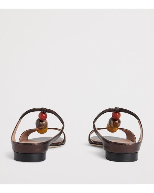 Malone Souliers Brown Metallic Leather Lena Sandals