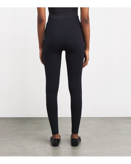 Max Mara Blue Jersey Logo Leggings