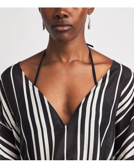 Tory Burch Black Cotton-Silk Kaftan