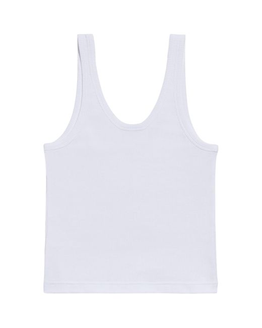 Balenciaga White Cotton Tank Top
