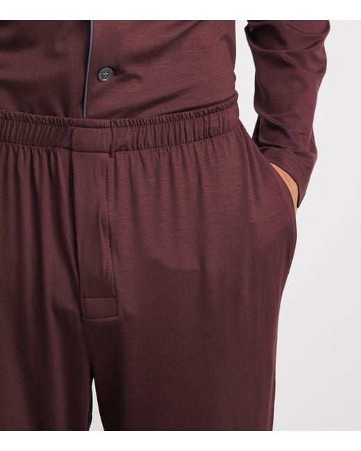 Derek Rose Purple Micro Modal Basel Pyjama Set for men