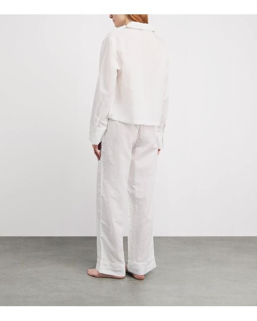 Polo Ralph Lauren White Linen-Cotton Pyjama Set