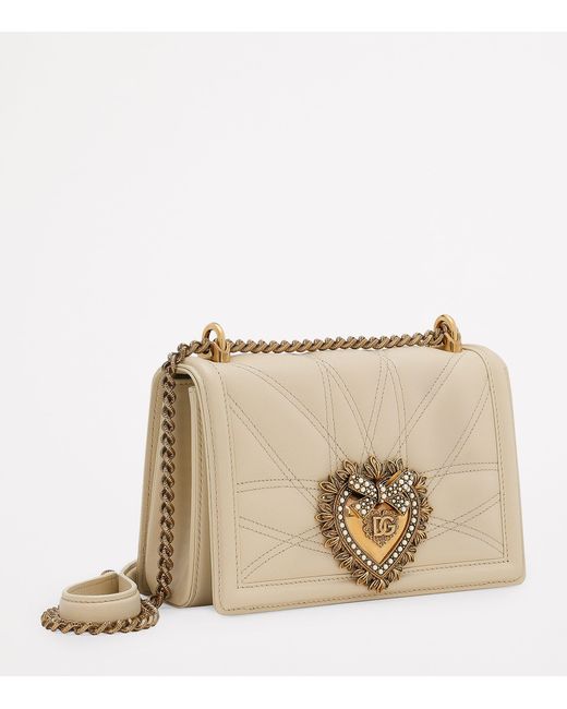 Dolce & Gabbana Natural Leather Devotion Shoulder Bag