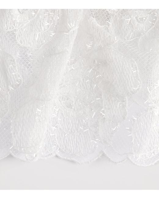 Kiki de Montparnasse White Lace Fleurs Veloutées Garter Belt