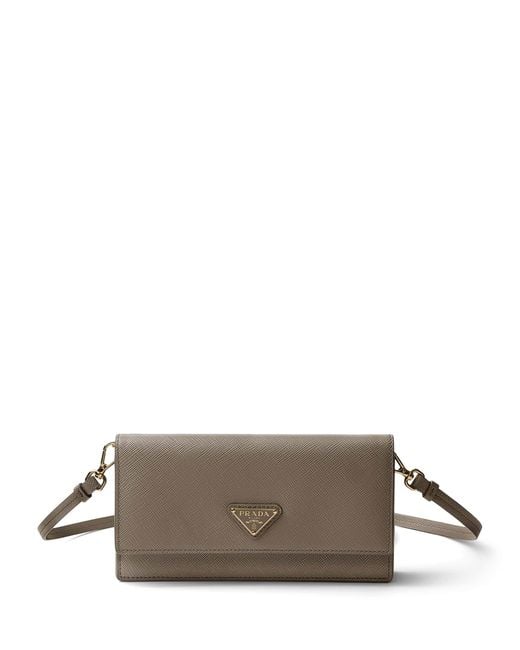 Prada Brown Mini Saffiano Leather Shoulder Bag