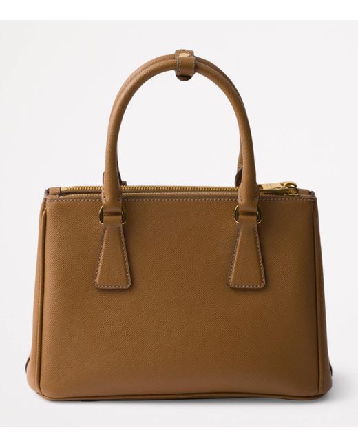 Prada Brown Small Leather Galleria Top-Handle Bag