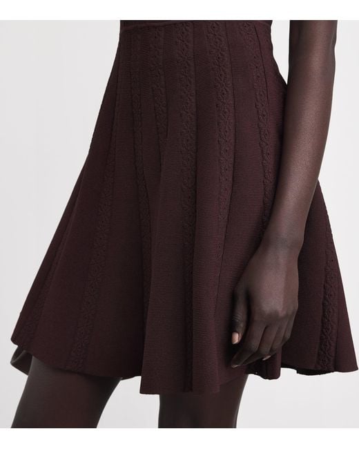 Sandro Brown Knitted Button-Up Mini Dress