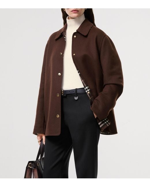 Burberry Brown Wool Shirt Jacket