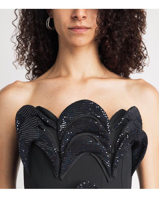 Maticevski Black Sequin Glint Midi Dress