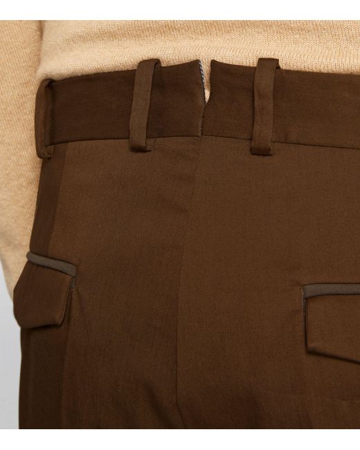 Herno Brown Stretch Cotton Straight Chinos for men