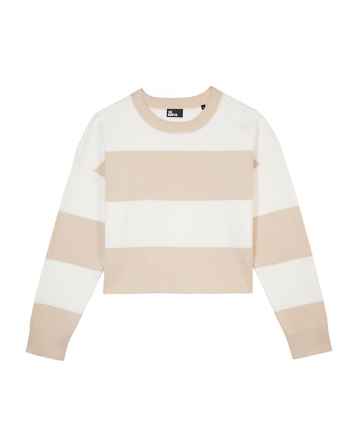 The Kooples White Cotton Striped Sweater