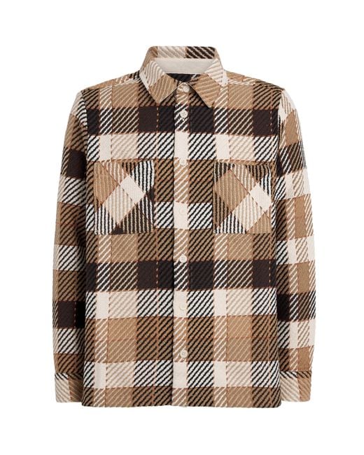 Wax London Brown Cotton-Blend Pike Check Whiting Overshirt for men