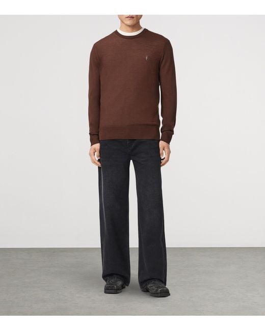 AllSaints Brown Merino Wool Mode Sweater for men