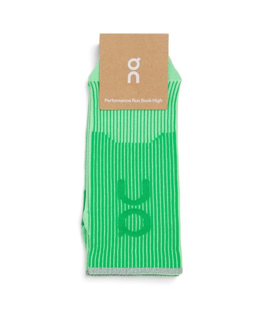 On Shoes Green Performance Run High Socks