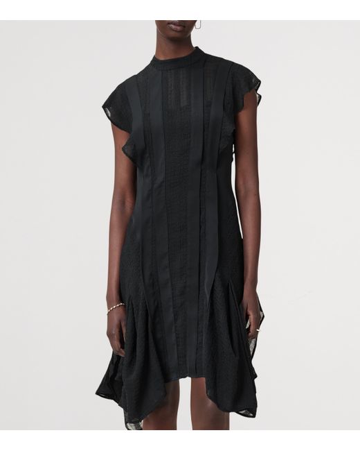 AllSaints Black Asymmetric Fleur Dress