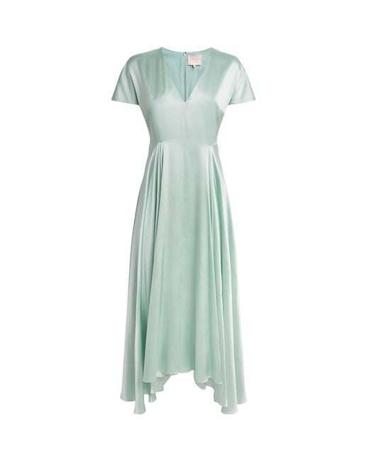 Roksanda Green Silk Satin Noma Midi Dress
