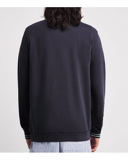 Barbour Blue Quarter-Zip Rosford Sweatshirt for men
