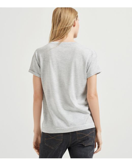 Brunello Cucinelli White Cashmere-Silk-Blend T-Shirt