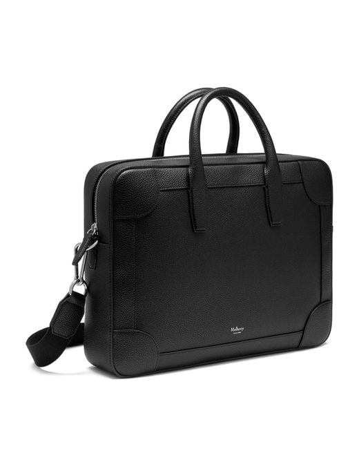 Mulberry Black Leather Belgrave Briefcase for men
