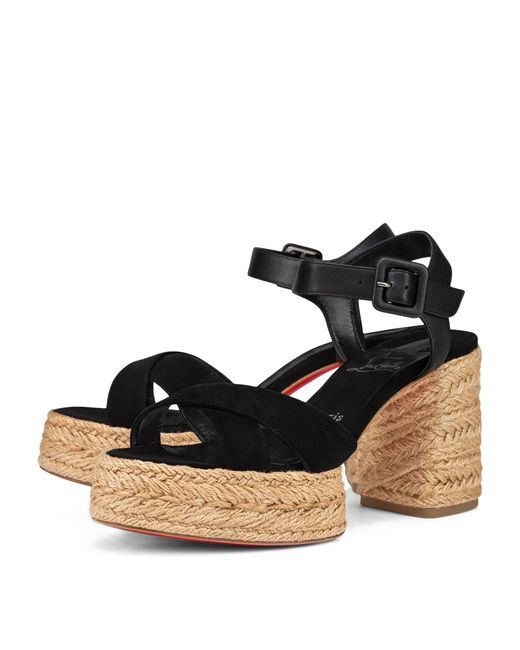 Christian Louboutin Black Calakala Suede Espadrille Sandals 70