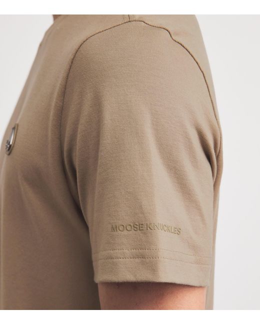Moose Knuckles Natural Cotton Crescent T-Shirt for men