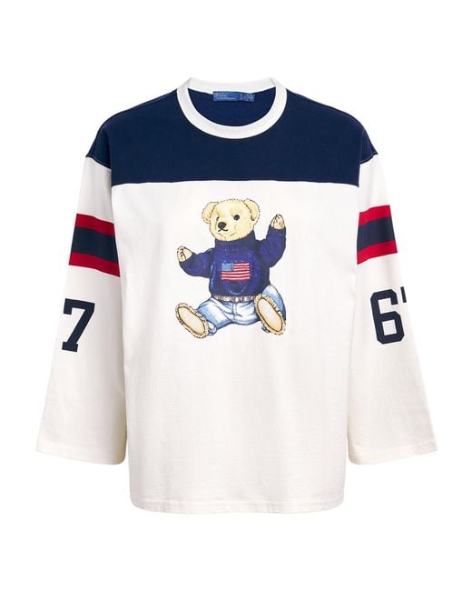 Polo Ralph Lauren Blue Cotton Sitting Bear T-Shirt