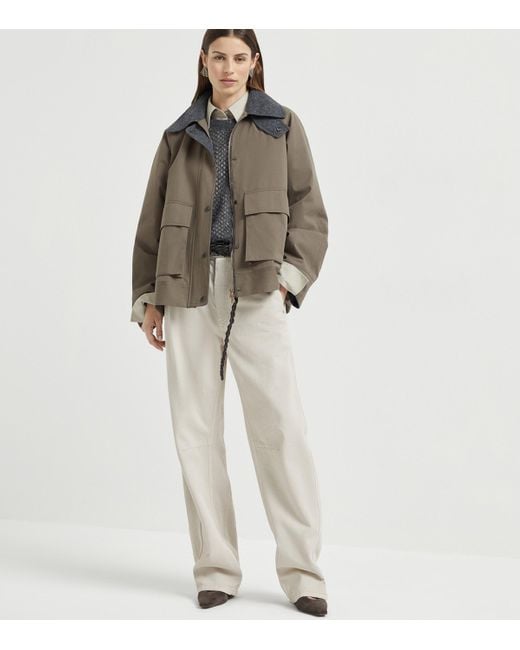 Brunello Cucinelli Green Canvas Padded Jacket