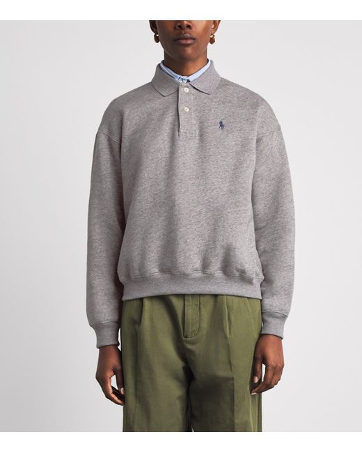Polo Ralph Lauren Gray Fleece Polo Sweatshirt