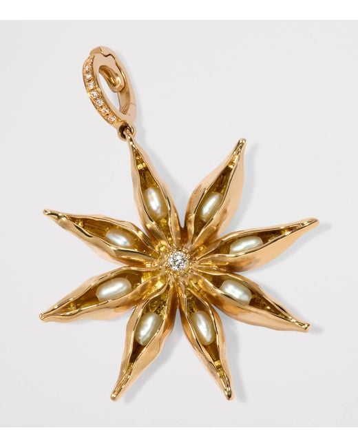 Annoushka Metallic And Diamond Mythology Star Anise Charm Pendant