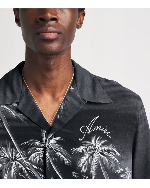 Amiri Black Palms Print Shirt for men