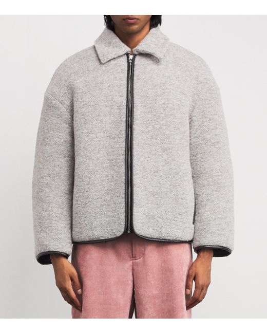 J.W. Anderson Gray Wool-Blend Contrast Trim Jacket for men