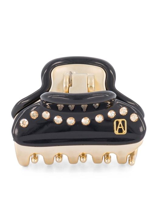 Alexandre De Paris Black Plated Crystal-Embellished Claw Hair Clip