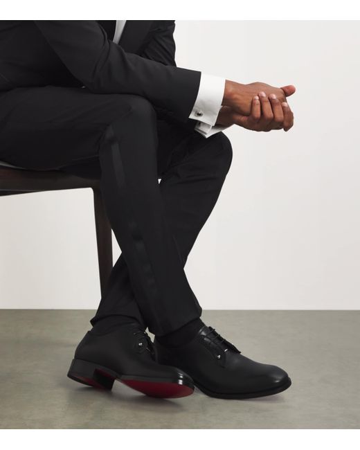 Christian Louboutin Black Chambeliss Leather Derby Shoes for men