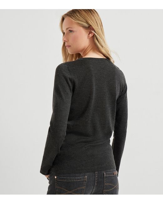 Brunello Cucinelli Black Cashmere-Silk Sweater