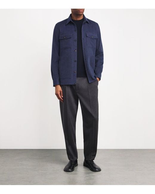 Colombo Blue Kid Cashmere Sweater for men