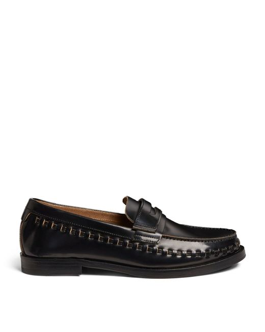 AllSaints Black Leather Sofie Loafers