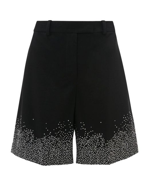 J.W. Anderson Black Stretch-wool Crystal-embellished Shorts