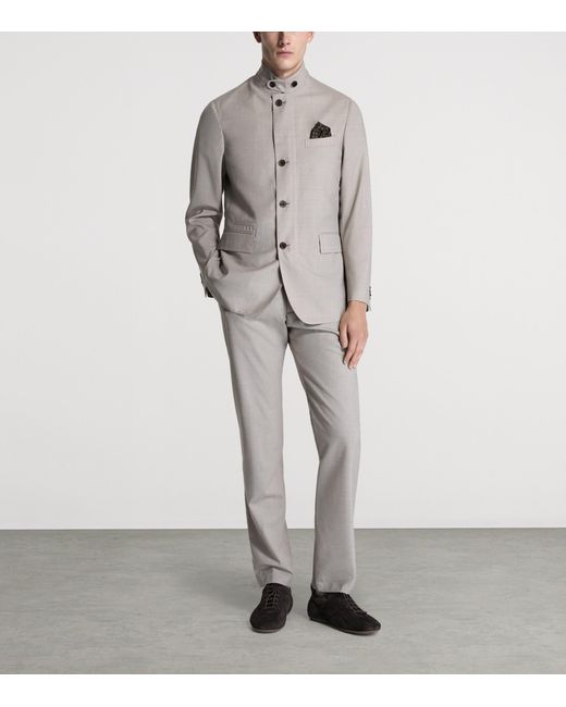 Dunhill Gray Wool Single-Breasted Jacket for men