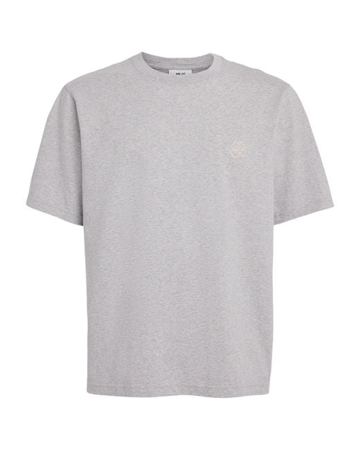 NN07 Gray Organic Cotton Jett Logo T-Shirt for men