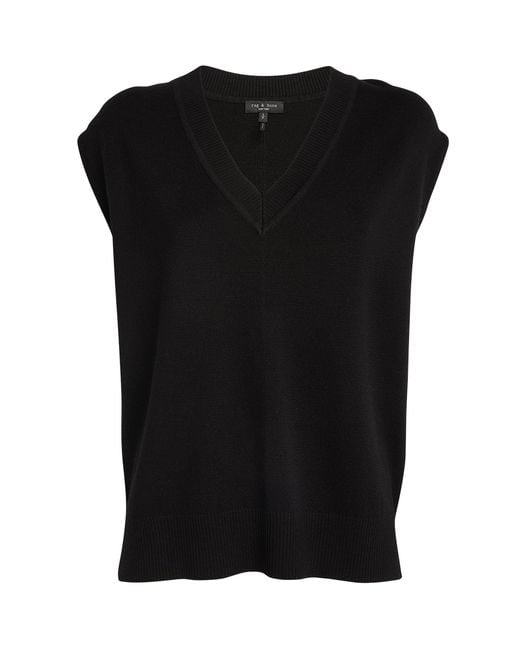 Rag & Bone Black Merino Joy Sweater Vest