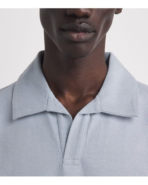 Wax London Blue Organic Cotton Atwood Polo Shirt for men