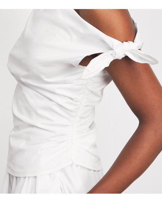 Staud White Bellaria Asymmetric Top