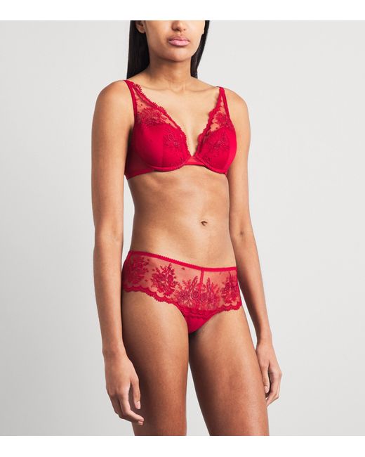 Simone Perele Red Lace Intrigue Shorty Briefs