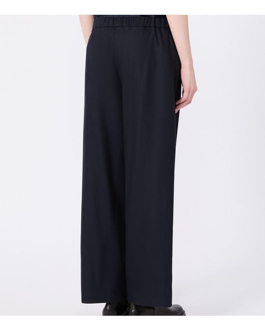 Max Mara Blue Wool-Blend Drawstring Trousers